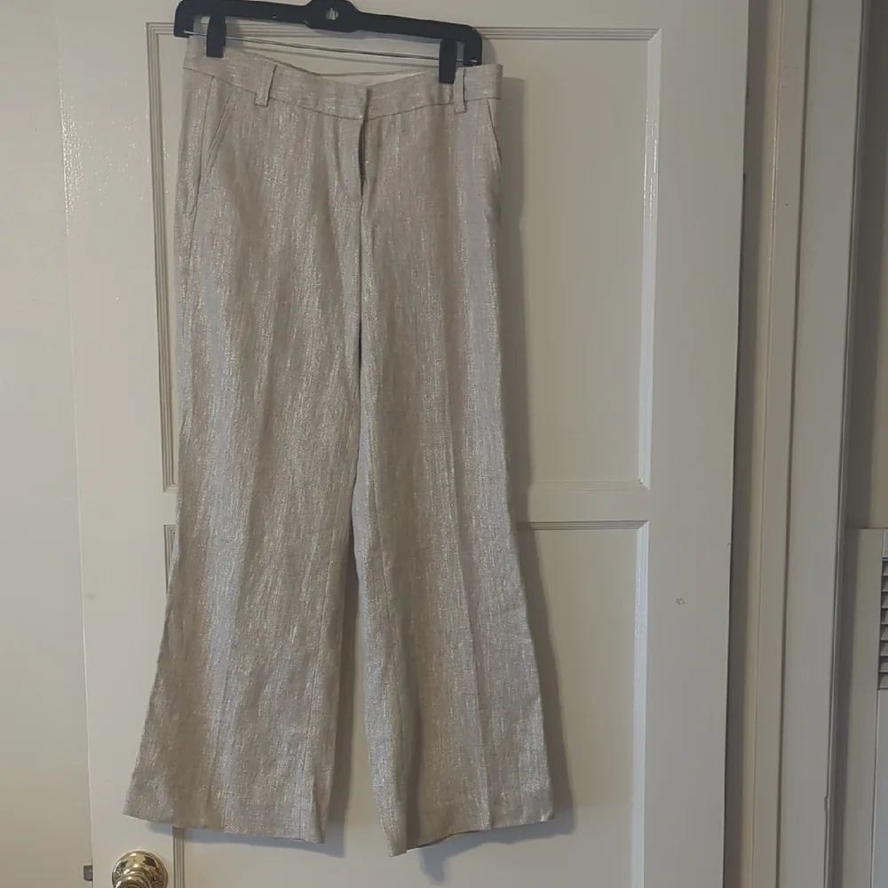 J. Crew 100% Linen Trousers in Light Beige Size 0